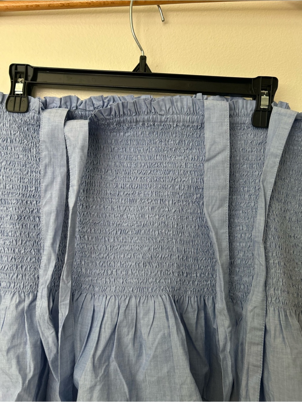 J. Crew Light Blue Smocked Tie-Strap (size L) - Picture 6 of 8